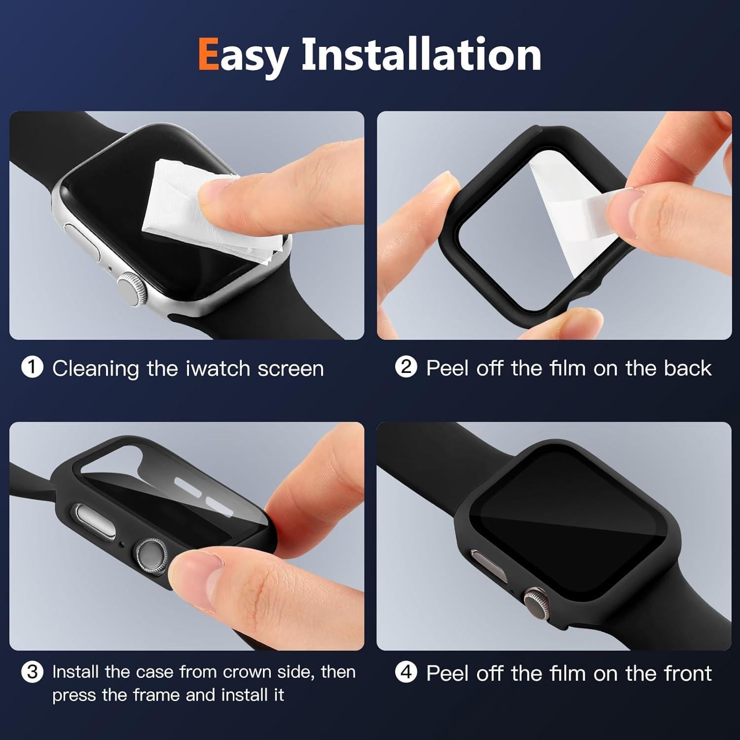 Funda Bumper Charlam para Apple Watch 38mm con Protector 3 Pzas