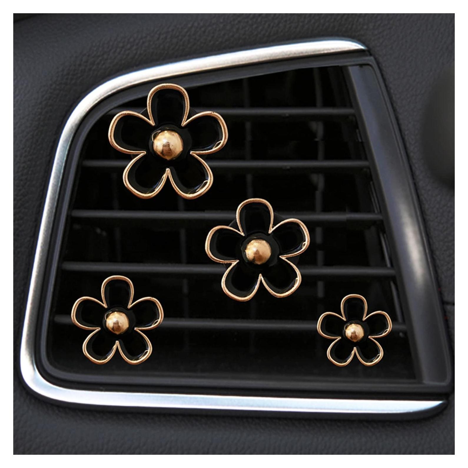 4 Clips de Metal Margarita CYG&CL para Ventilación de Coche