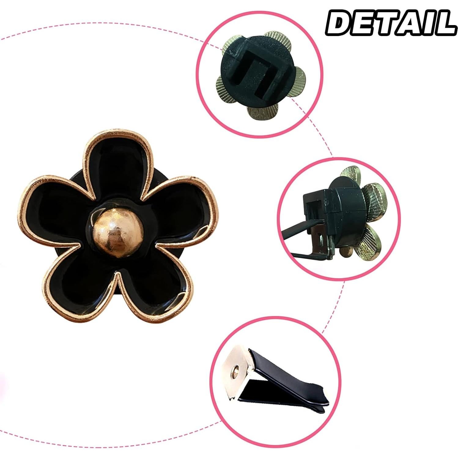 4 Clips de Metal Margarita CYG&CL para Ventilación de Coche