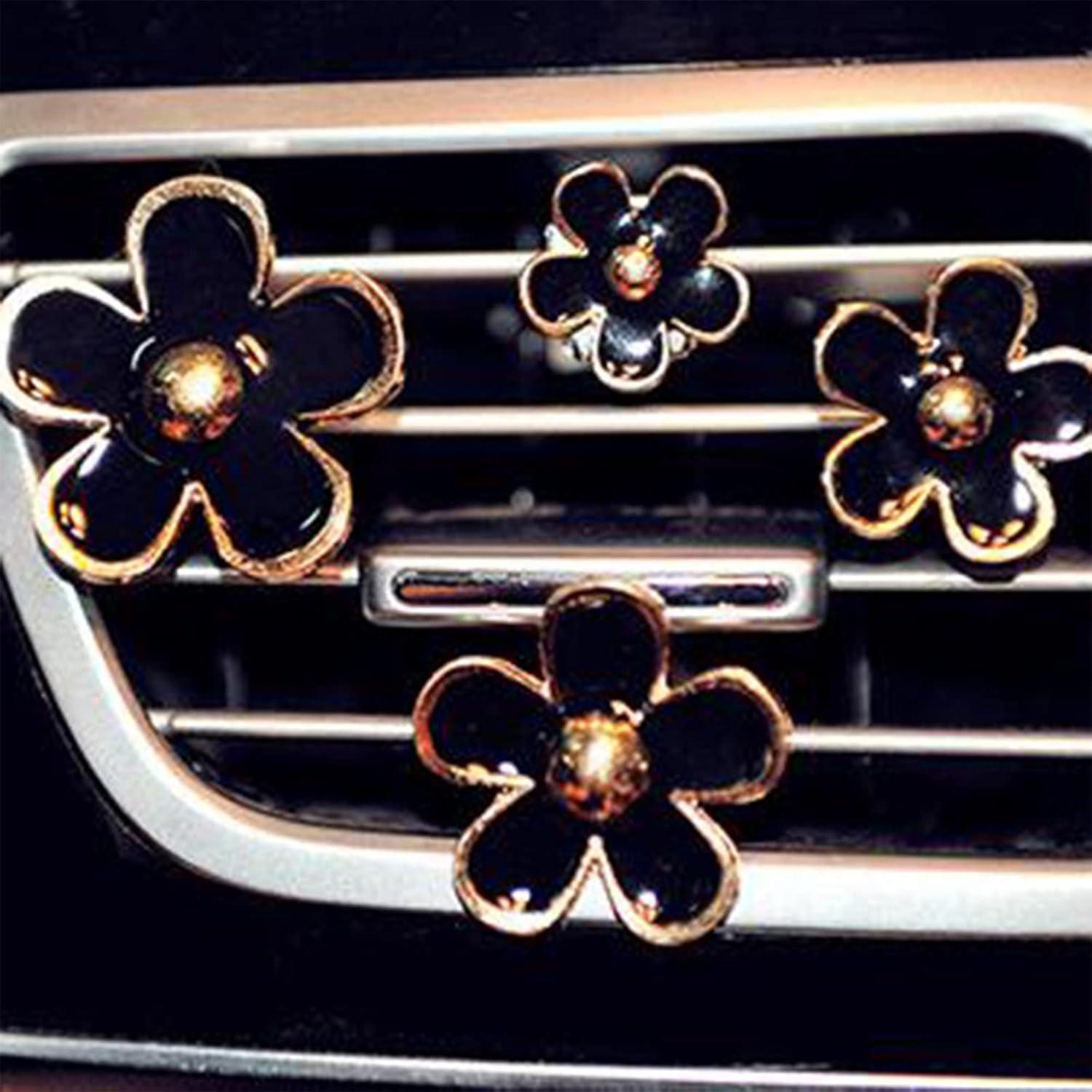 4 Clips de Metal Margarita CYG&CL para Ventilación de Coche