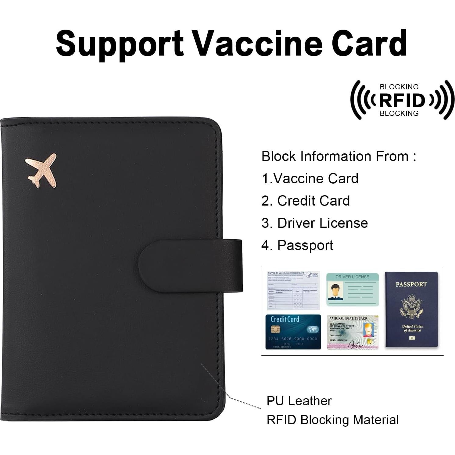 Porta Pasaporte Cnycmy con Bloqueo RFID y Ranura para Tarjeta