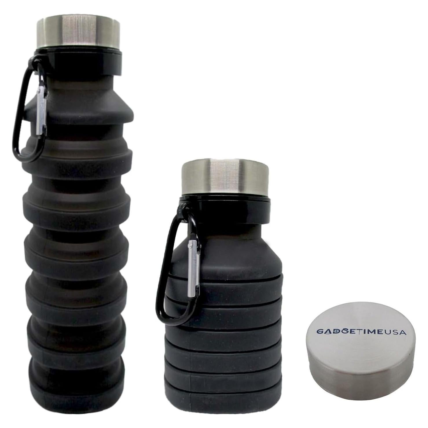 Botella de Agua Plegable Gadgetime USA 0.53L Negra BPA Libre