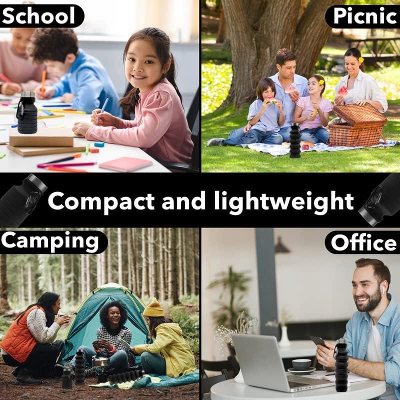 Botella de Agua Plegable Gadgetime USA 0.53L Negra BPA Libre