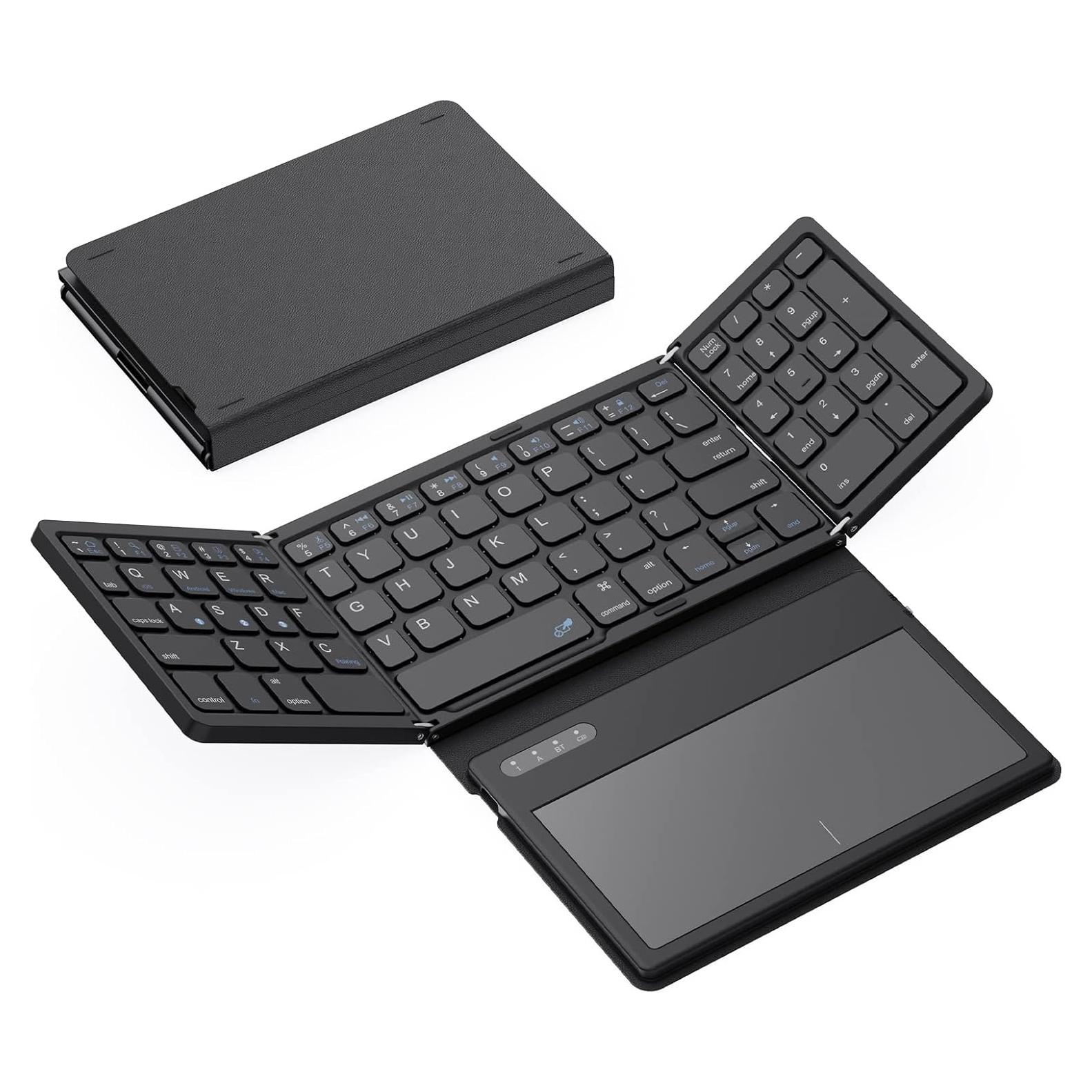 Teclado Bluetooth Plegable GEODMAER con Panel Táctil Negro