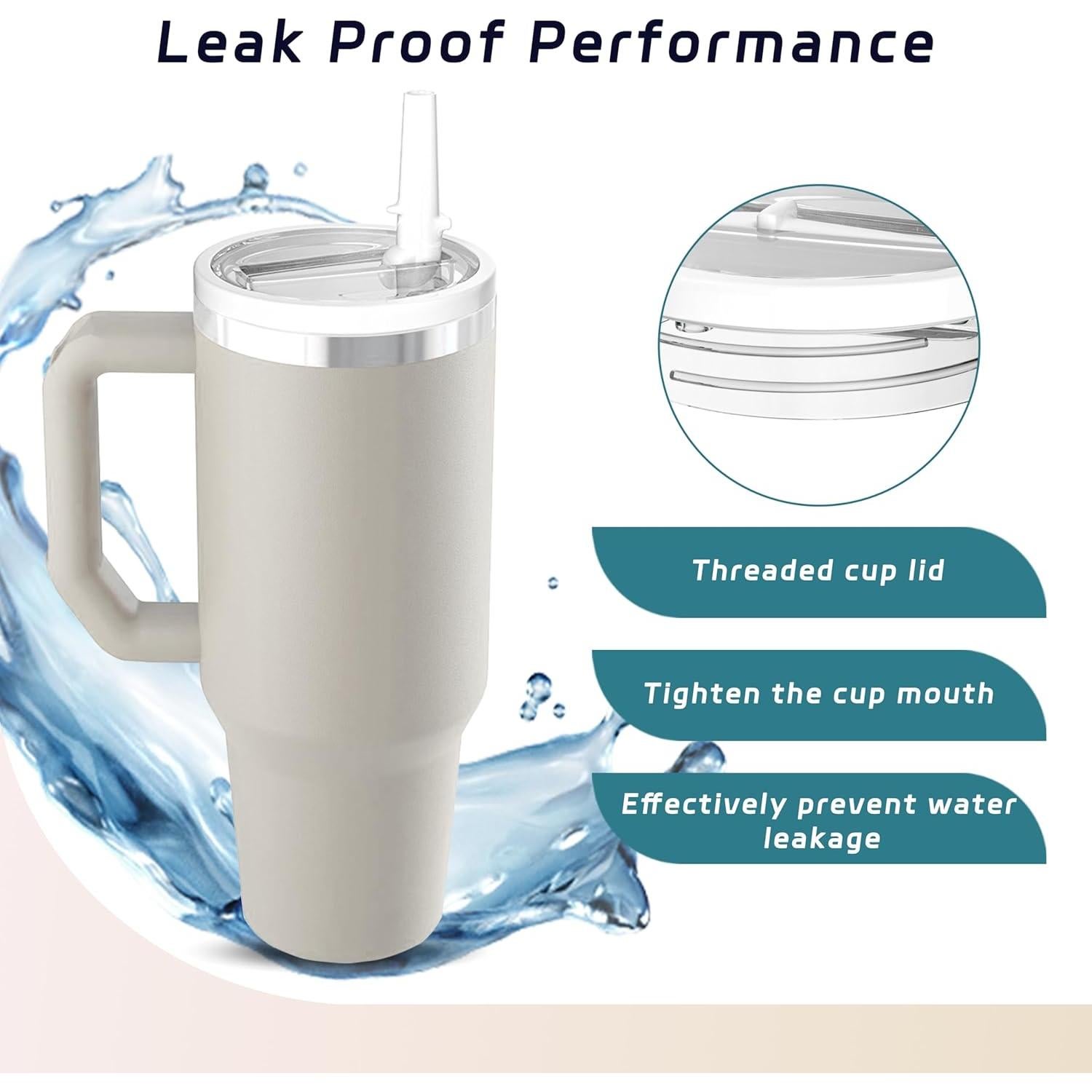 Tapa de Pajita Flip Miavers para Vaso Stanley 40oz - Blanco