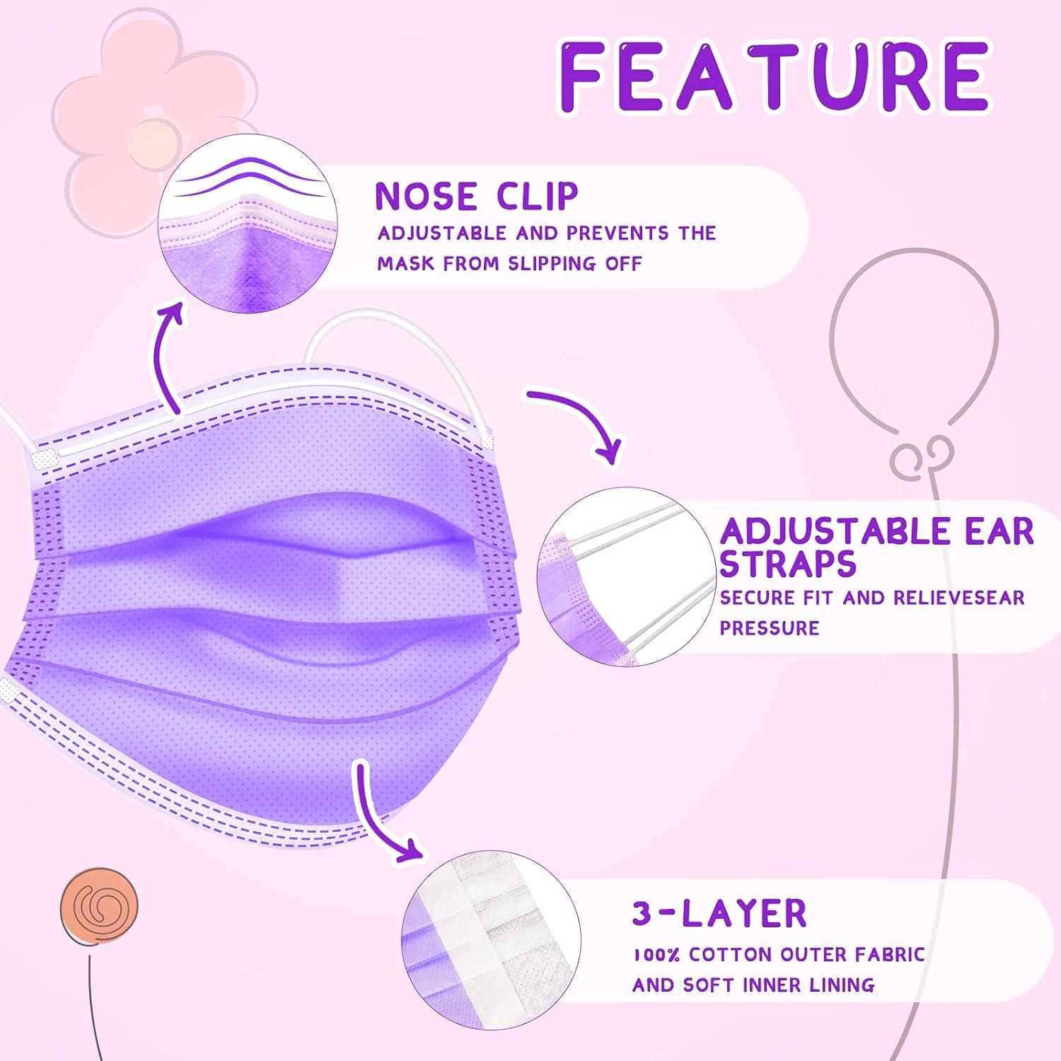 Mascarillas Desechables para Niños Rasav 100 Piezas 3 Capas