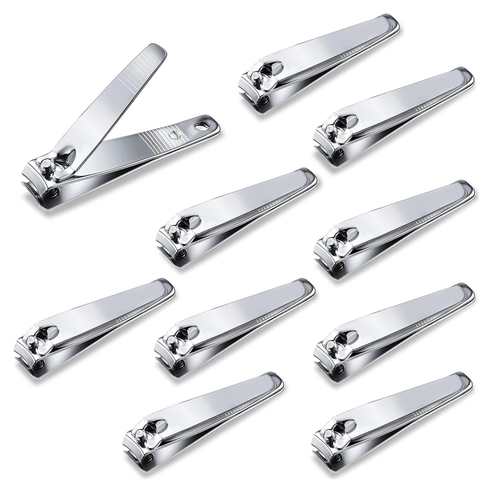 Paquete de 10 Cortauñas Rectos Natzerat de Acero Inoxidable