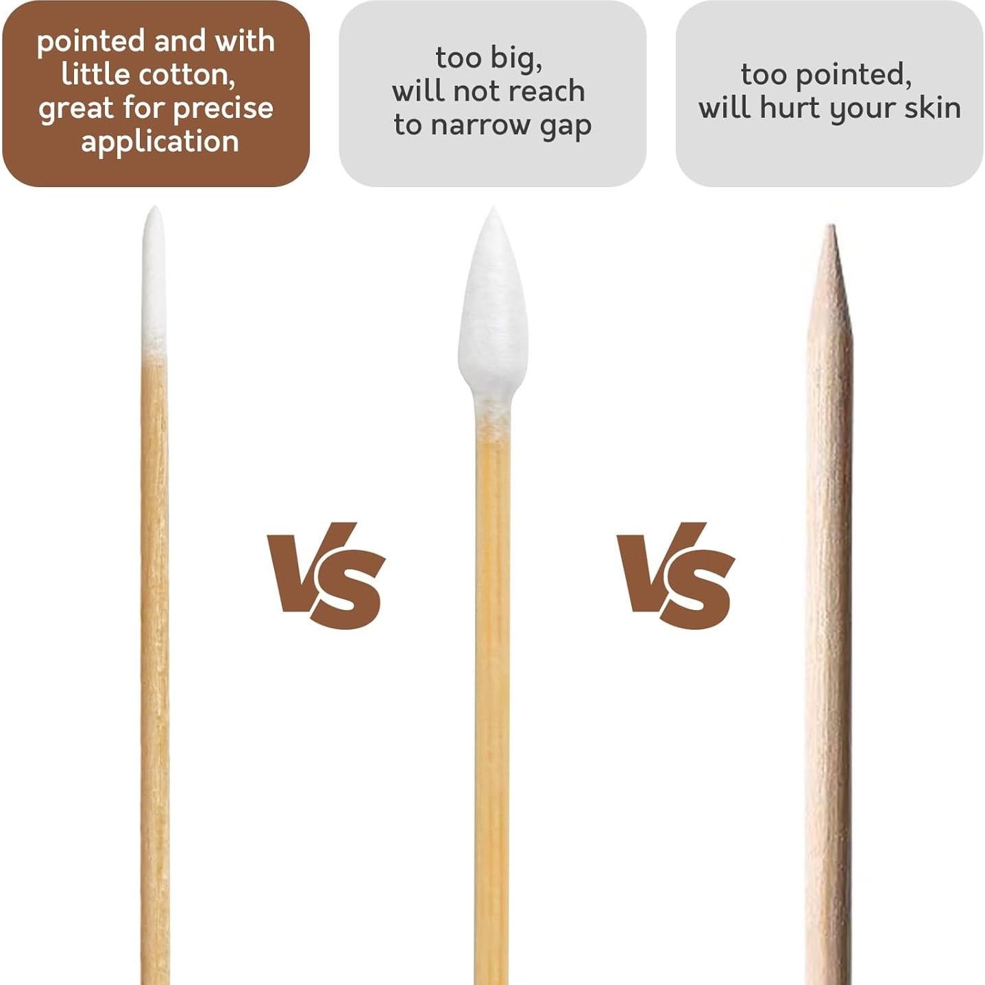 200 Hisopos de Algodón Afilados PLJ 10 cm para Maquillaje