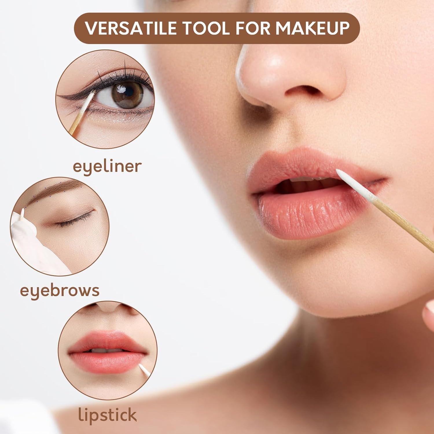 200 Hisopos de Algodón Afilados PLJ 10 cm para Maquillaje