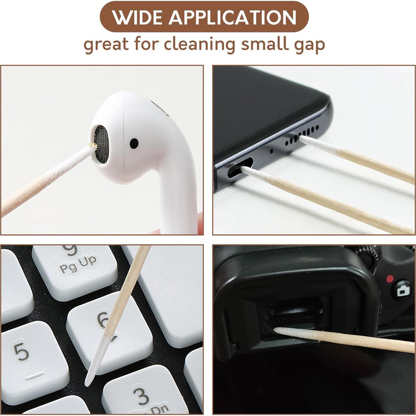 200 Hisopos de Algodón Afilados PLJ 10 cm para Maquillaje