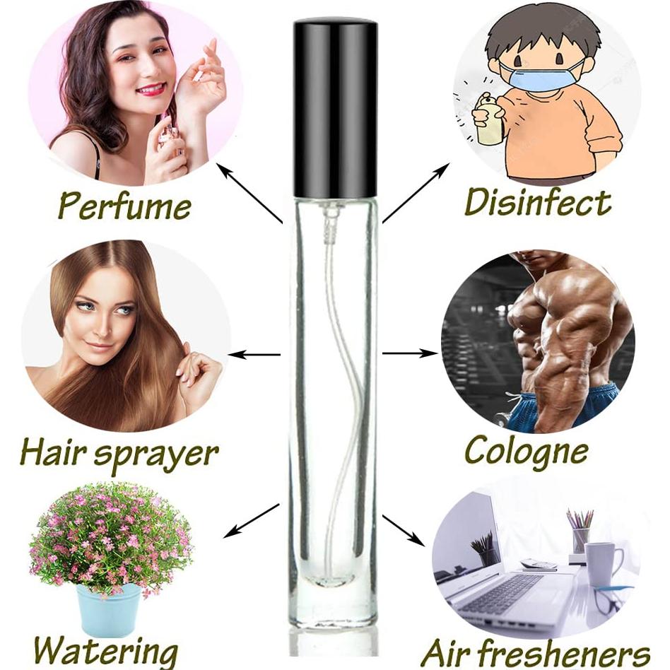 5 Botellas Spray de Metal 10ml Negra ELFENSTALL Multiuso