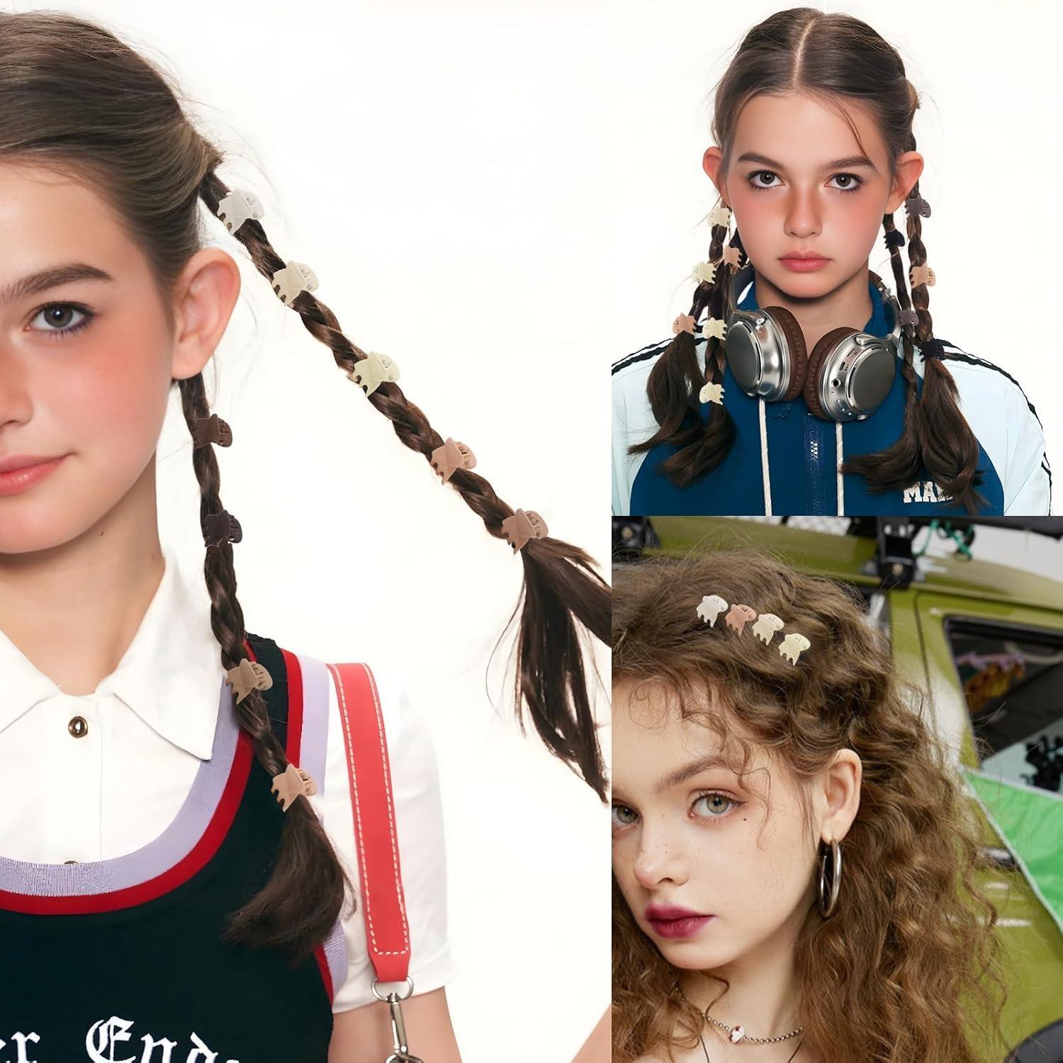 100 Clips de Garra para el Cabello Kasmena - Mini Mate Neutros