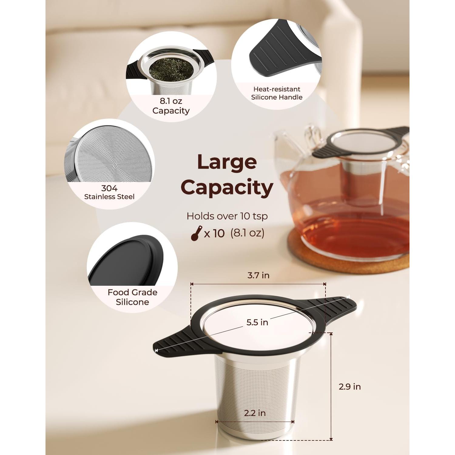 Infusor de Té Reinmoson Grande Acero Inoxidable 304 230g