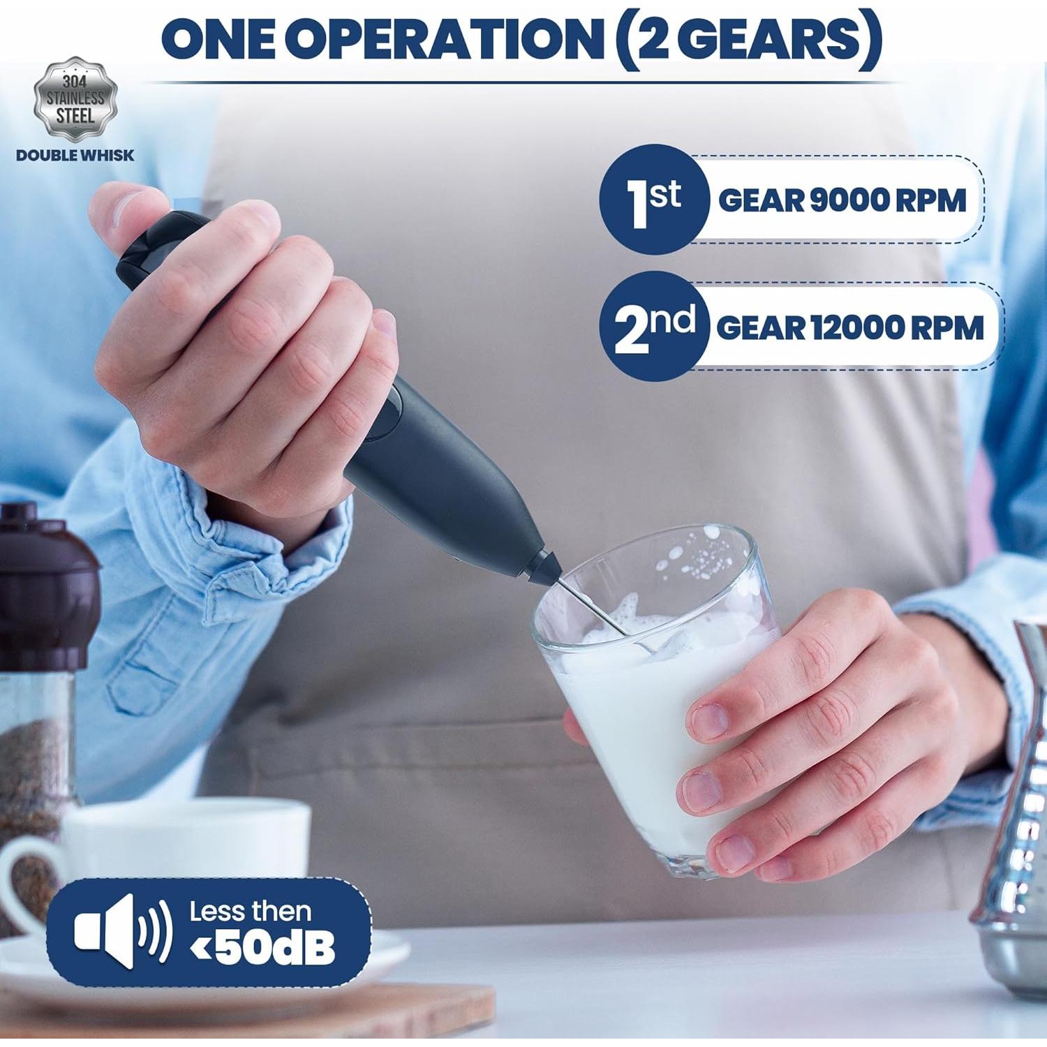 Batidora de Leche Inalámbrica Recargable ALPSPEAKS USB 12000 rpm