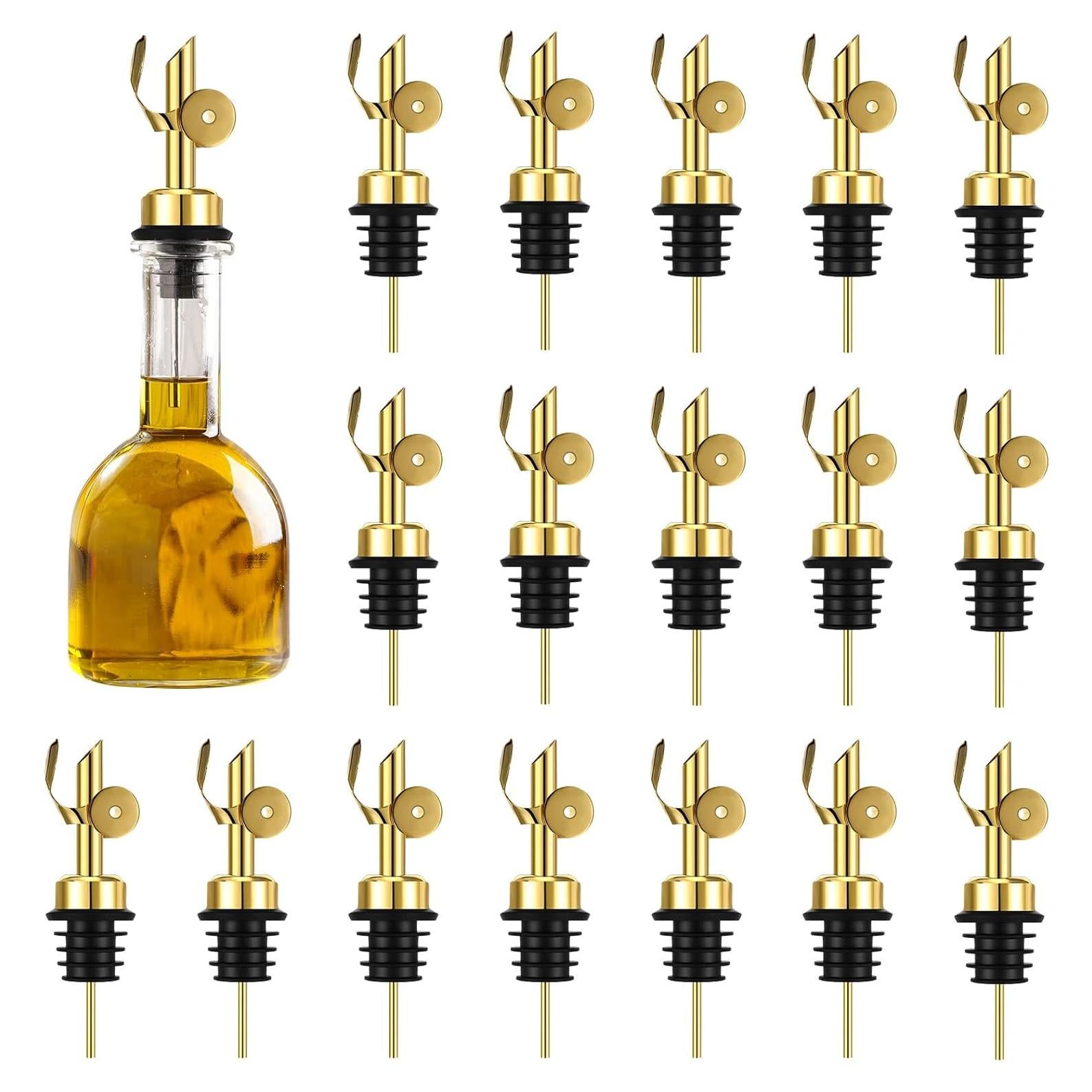 Vertedores de Aceite de Oliva Blulu 24 Piezas Acero Inoxidable Oro
