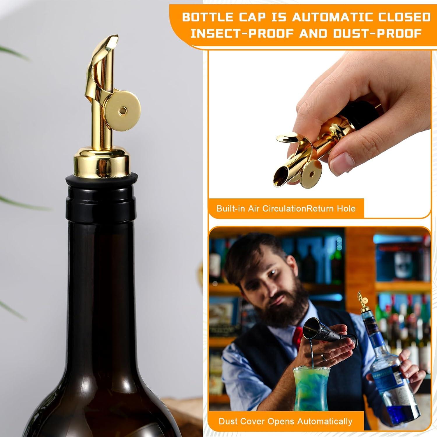 Vertedores de Aceite de Oliva Blulu 24 Piezas Acero Inoxidable Oro