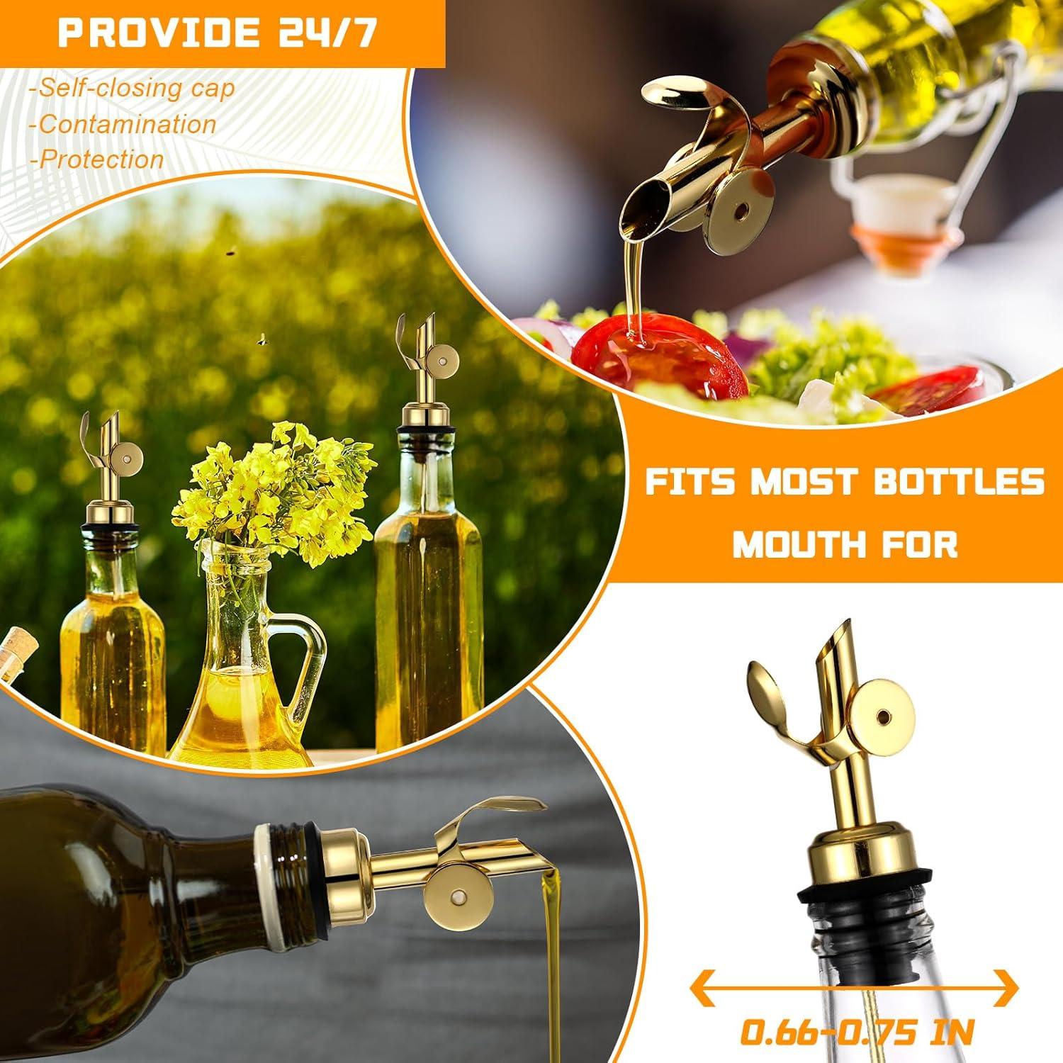 Vertedores de Aceite de Oliva Blulu 24 Piezas Acero Inoxidable Oro