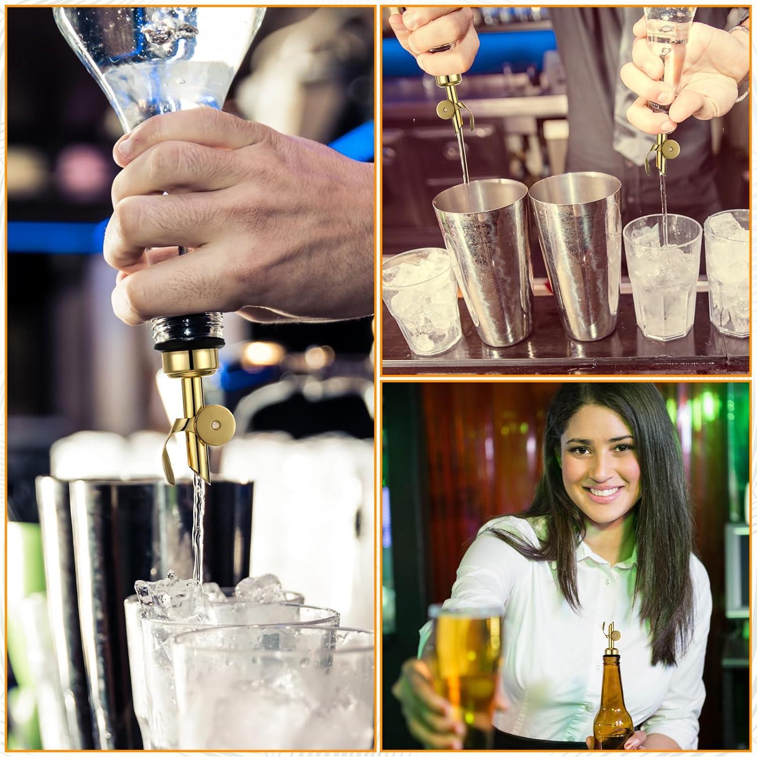 Vertedores de Aceite de Oliva Blulu 24 Piezas Acero Inoxidable Oro