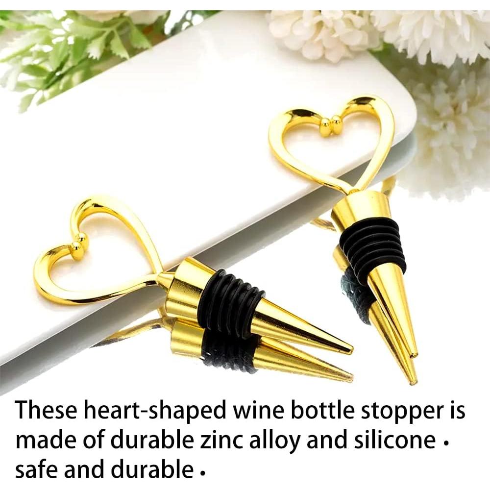 4 Tapones de Botella de Vino Booge Acero Inoxidable Corazón