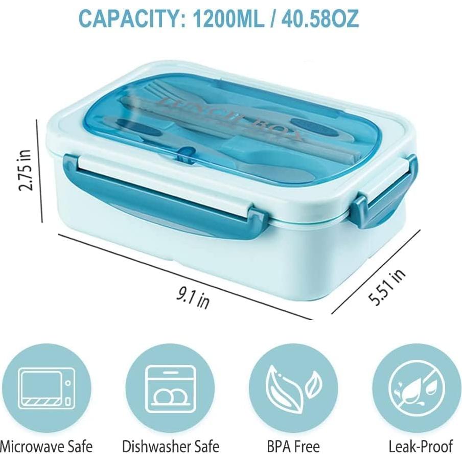 Caja Bento WILDAURORA 1200 ML 3 Compartimentos A Prueba de Fugas