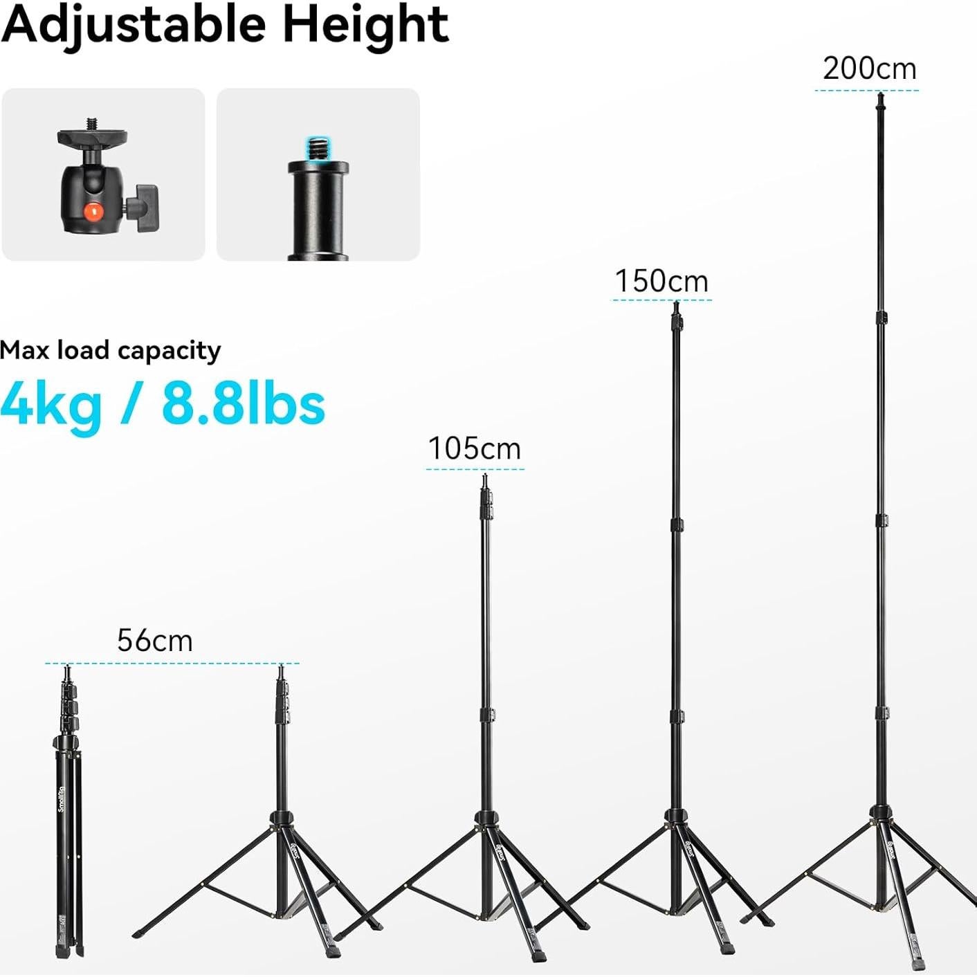 Soporte de Luz SMALLRIG RA-S200 200cm Ajustable 4kg Negro