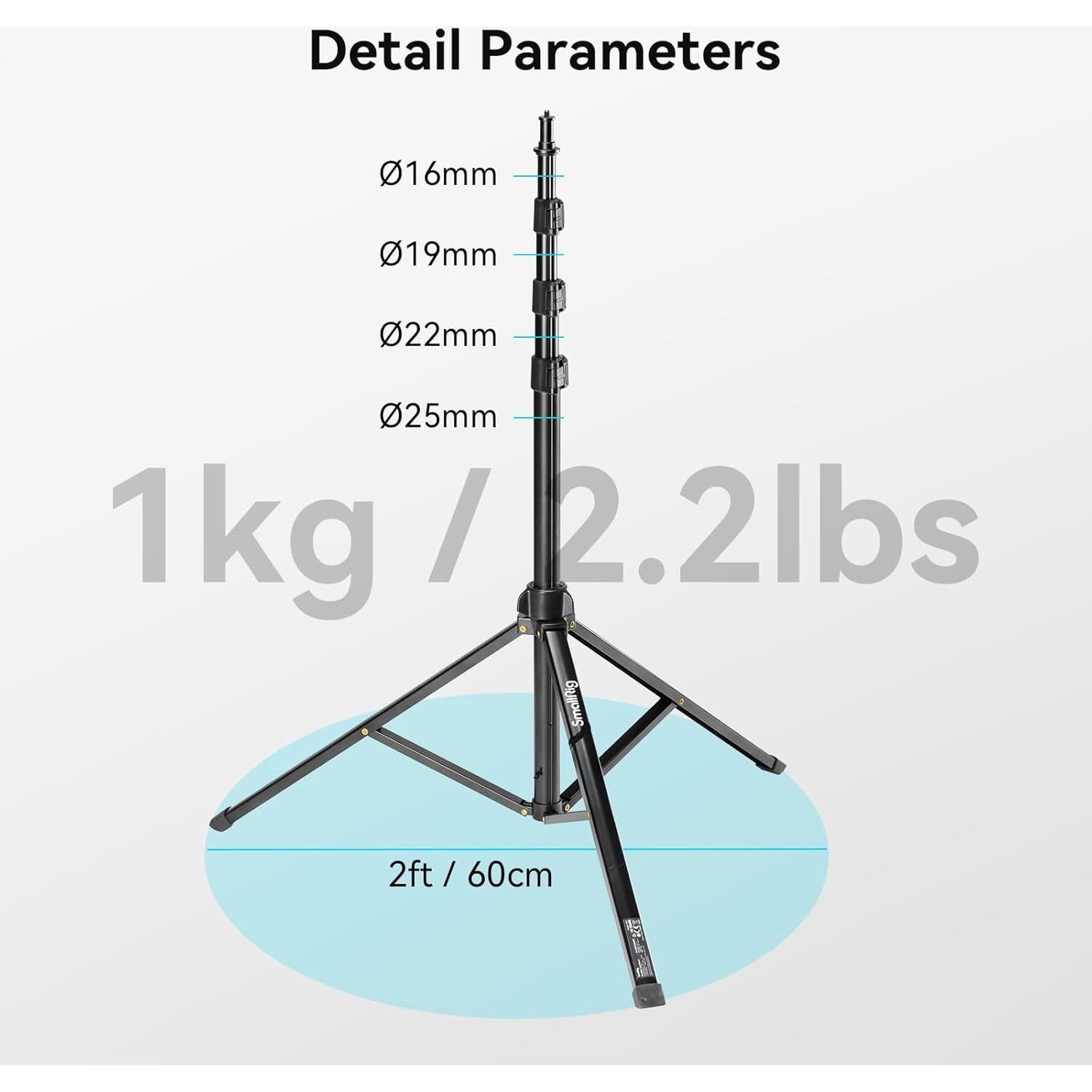 Soporte de Luz SMALLRIG RA-S200 200cm Ajustable 4kg Negro