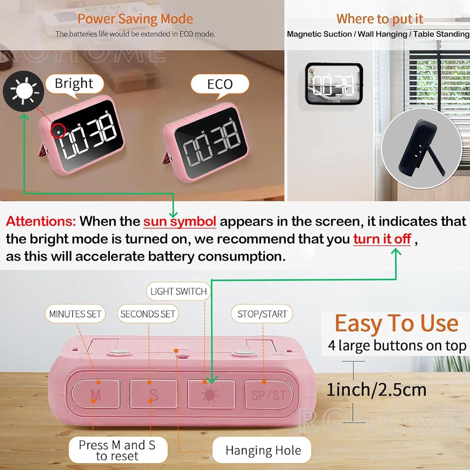 Temporizador Digital de Cocina Rohome 99 Minutos Pantalla LED