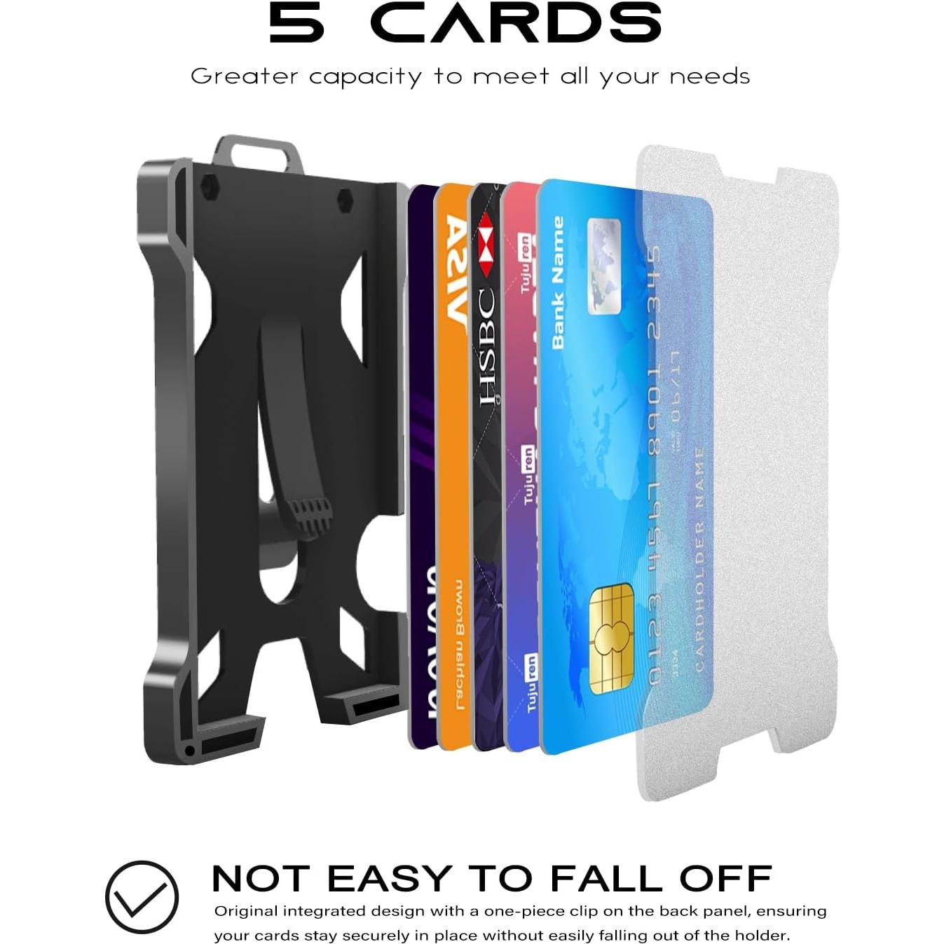 Porta Credencial Retráctil SHIXUAN Negro con Clip y Llavero