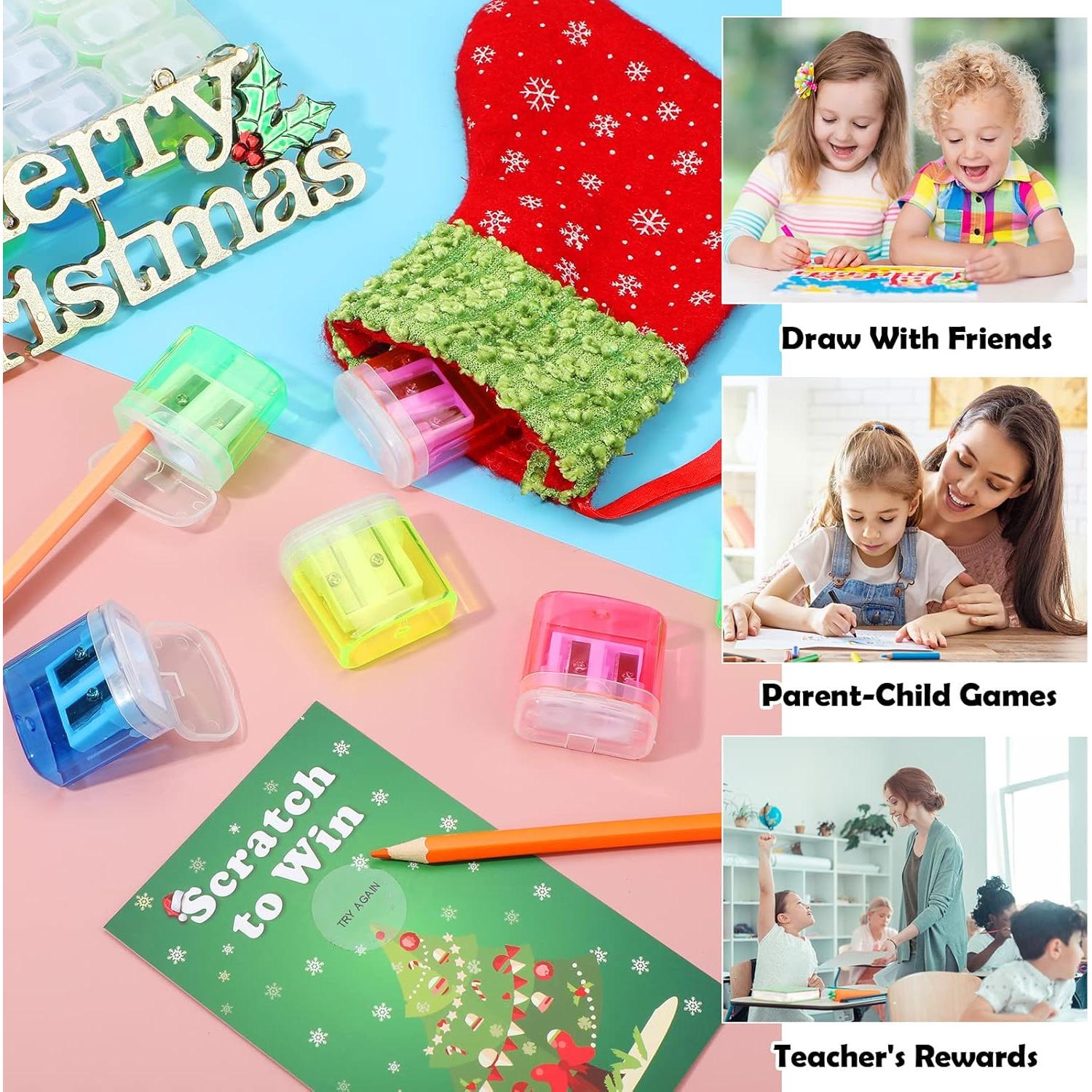 144 Sacapuntas Manuales Teling Doble Orificio Coloridos