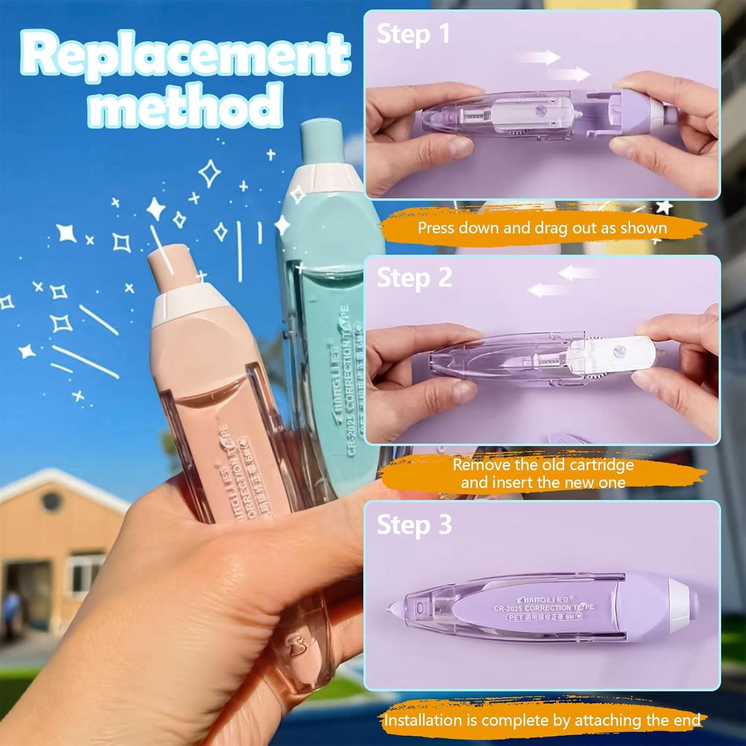 Cinta Correctora Recargable ASTIMESA 4 Pcs Multicolor 5mm x 6m