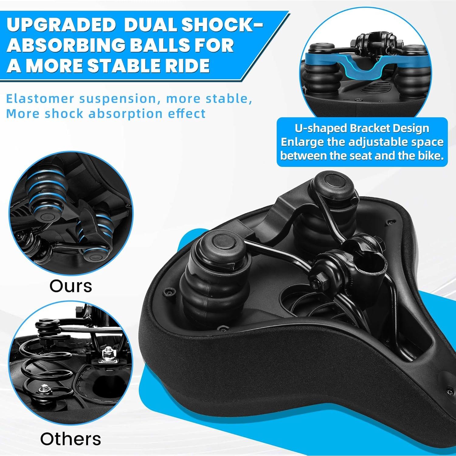 Asiento de Bicicleta CDYWD Extra Ancho con Gel 27.94x26.67cm