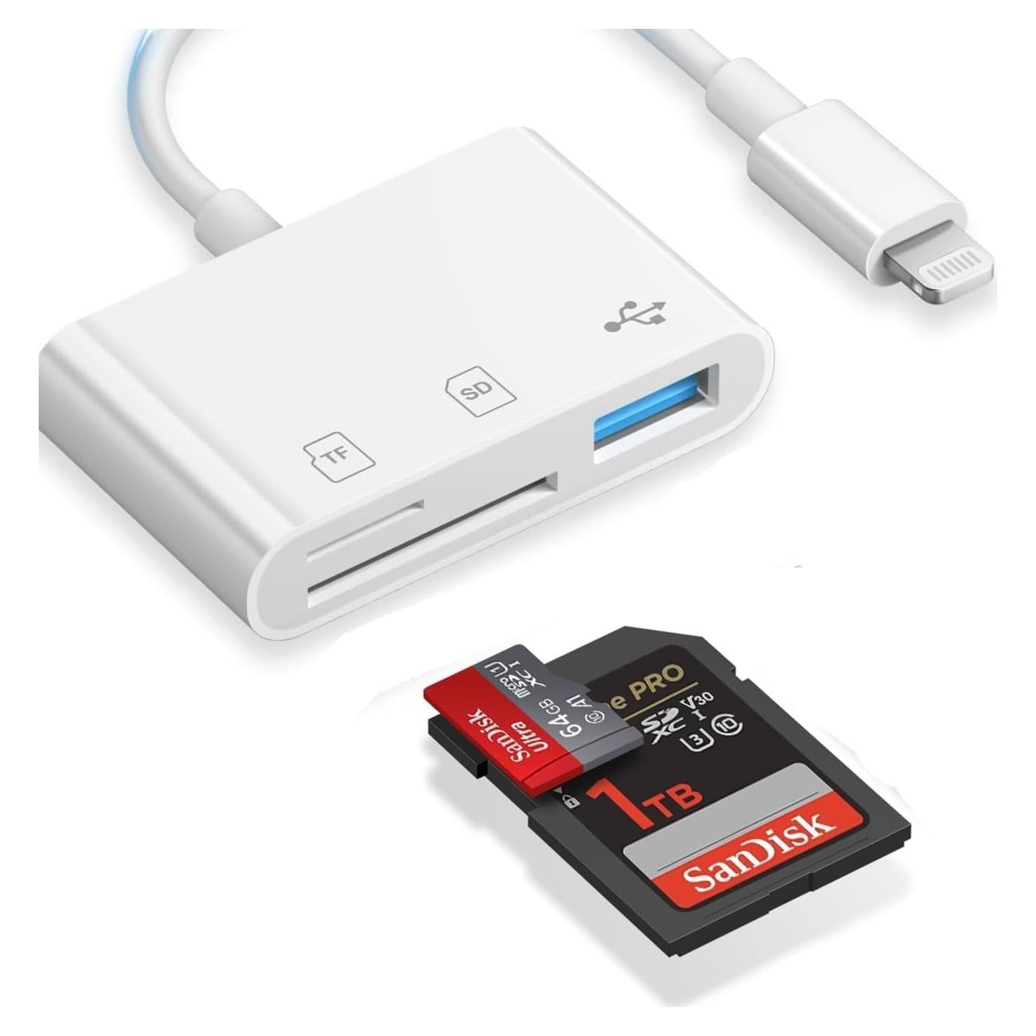 Lector de tarjeta SD Lightning WILLMLEGED para iPhone y iPad