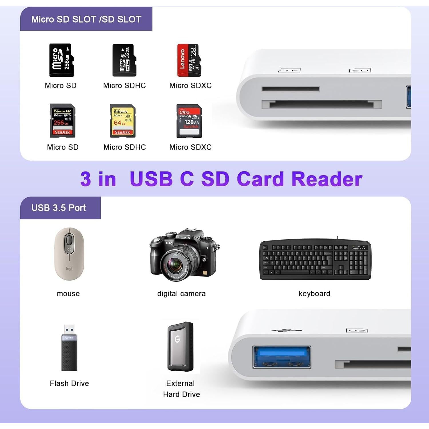 Lector de tarjeta SD Lightning WILLMLEGED para iPhone y iPad