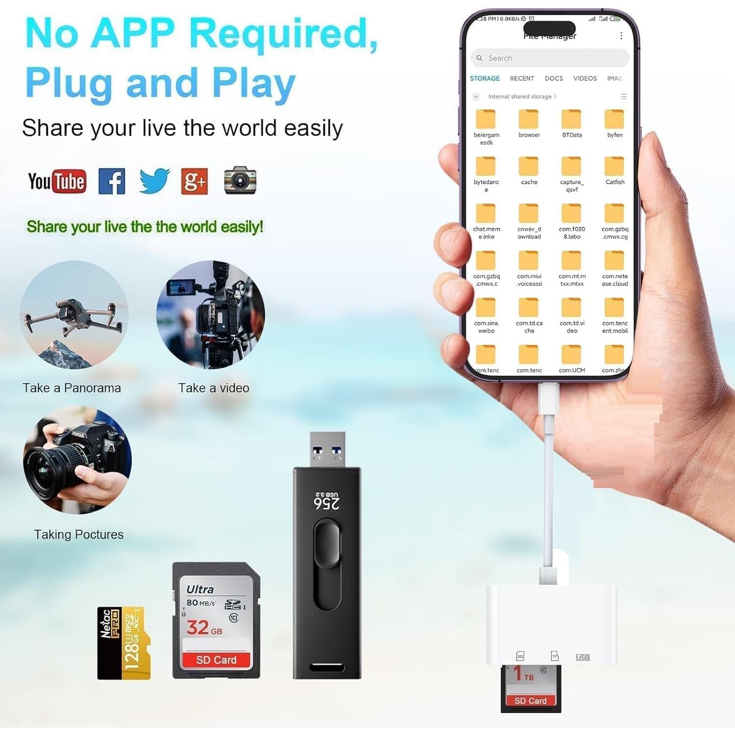 Lector de tarjeta SD Lightning WILLMLEGED para iPhone y iPad