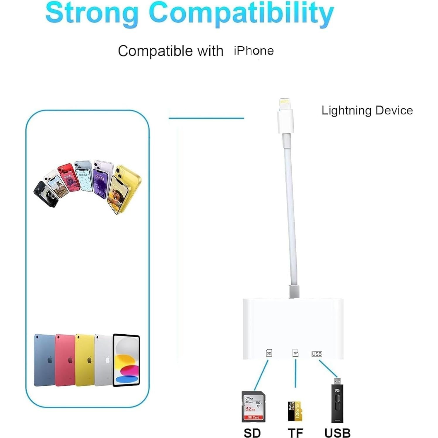 Lector de tarjeta SD Lightning WILLMLEGED para iPhone y iPad