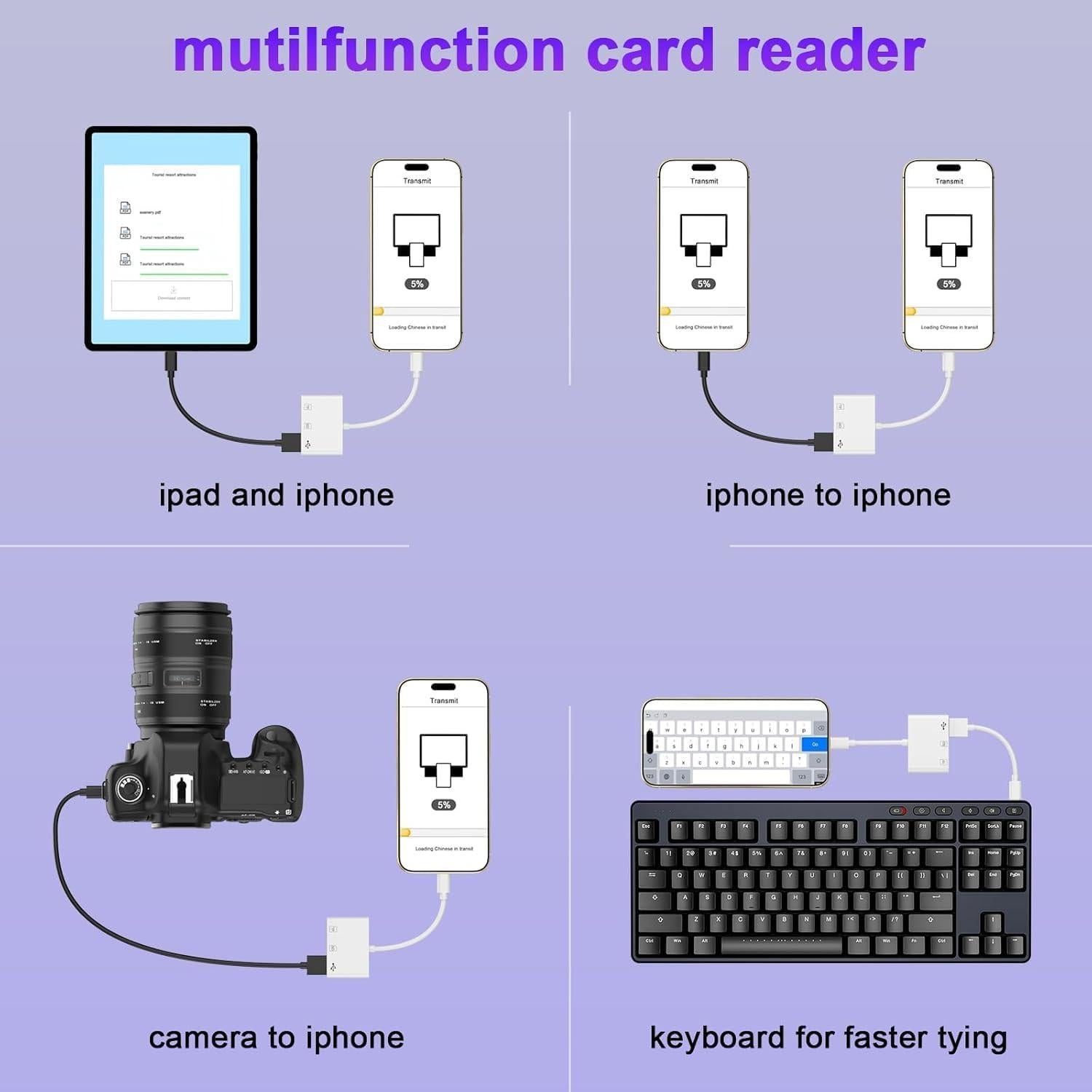 Lector de tarjeta SD Lightning WILLMLEGED para iPhone y iPad