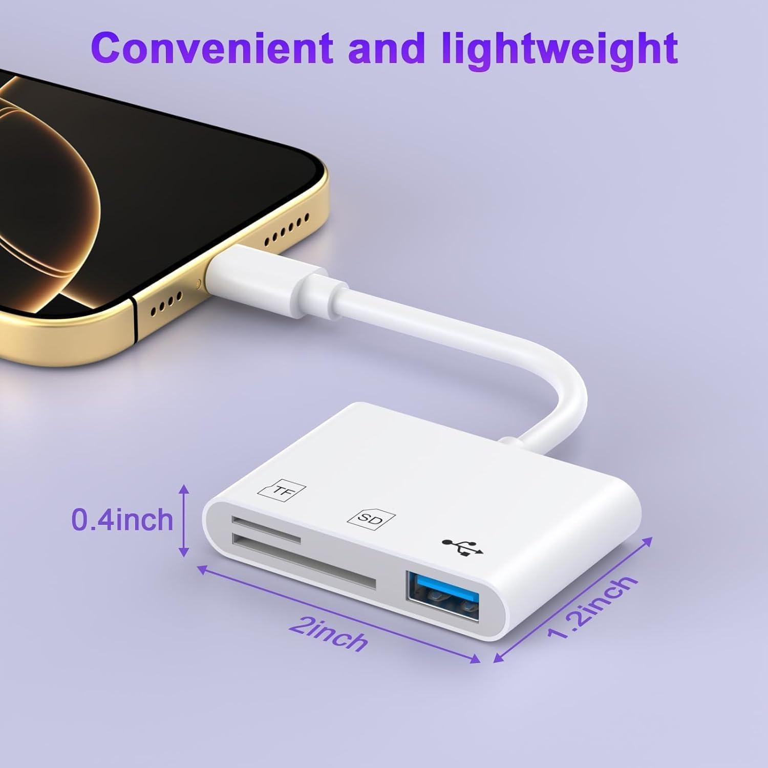 Lector de tarjeta SD Lightning WILLMLEGED para iPhone y iPad