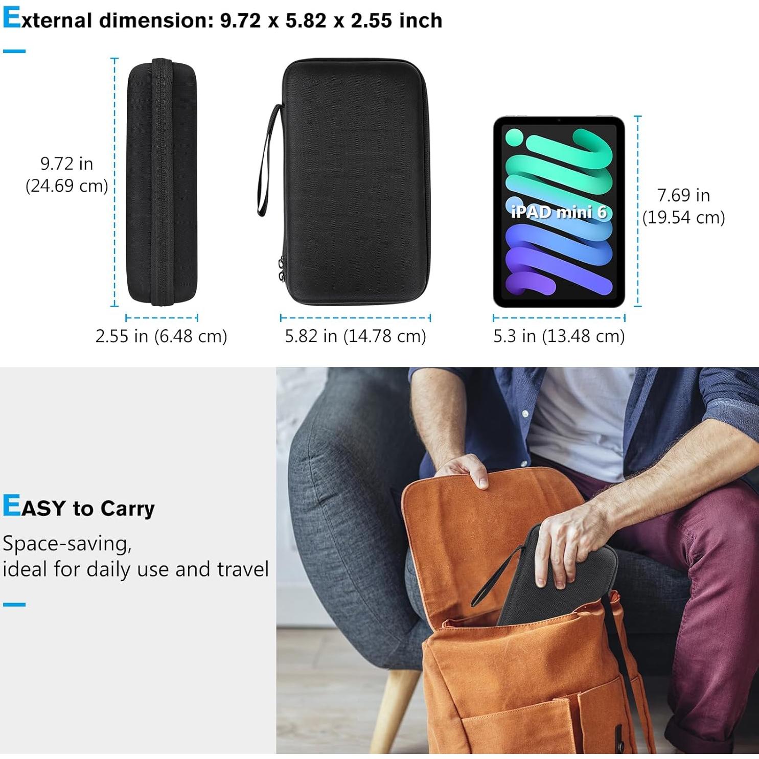 Funda Dura ProCase para Viaje Electrónico - Negro