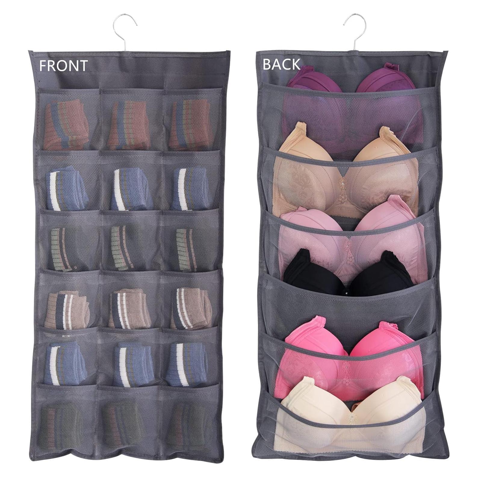 Organizador Colgante de Closet Ymemok 24 Bolsillos Gris