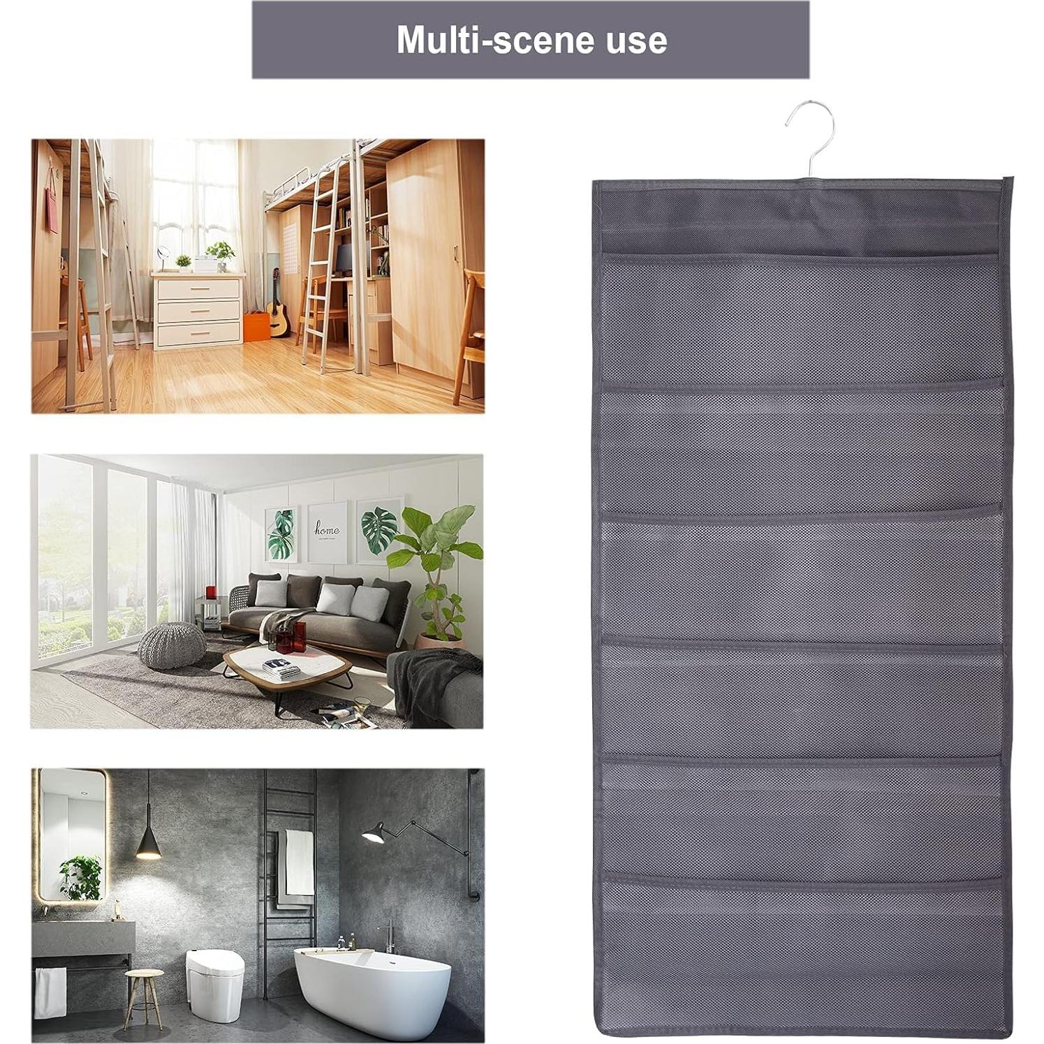 Organizador Colgante de Closet Ymemok 24 Bolsillos Gris