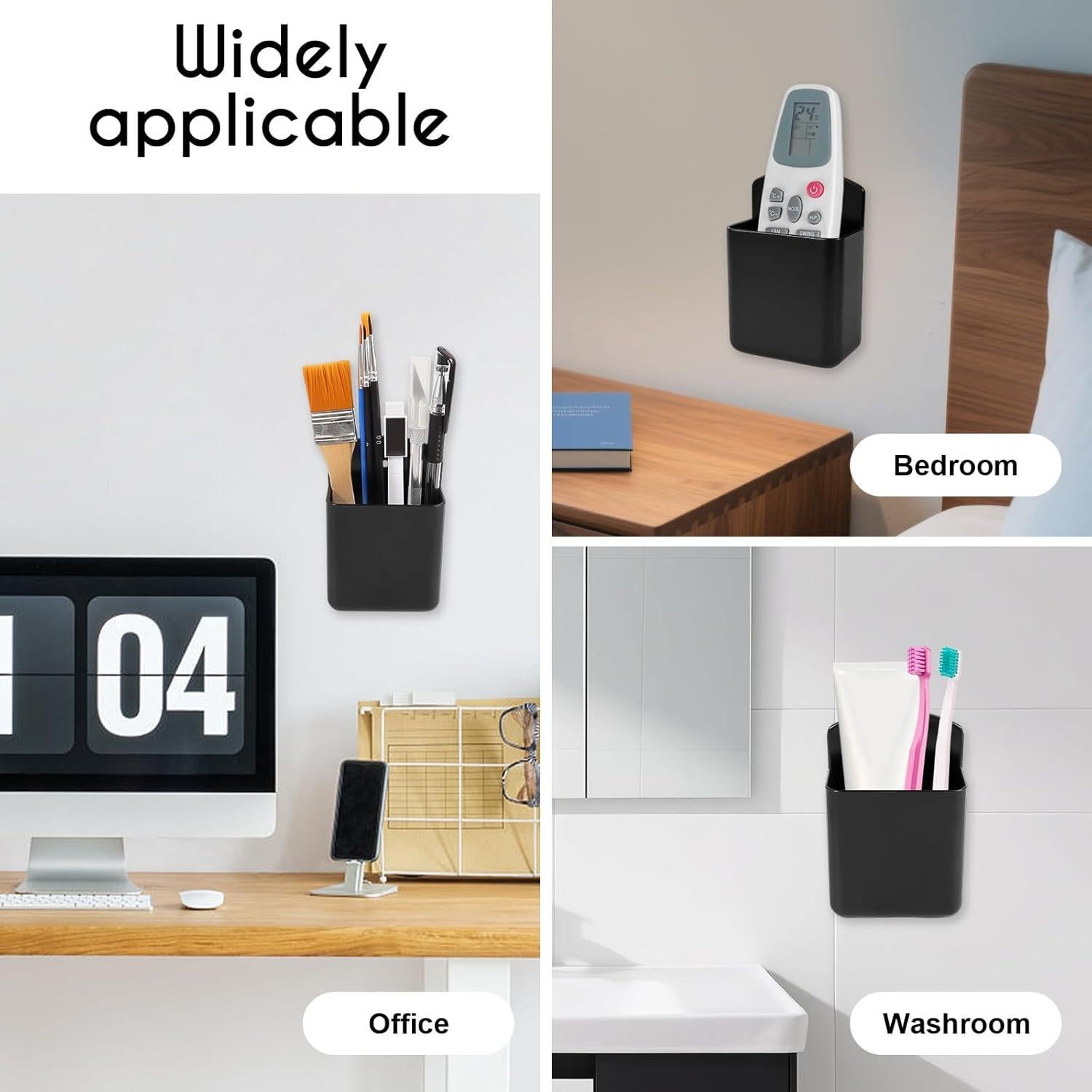 Soportes Adhesivos para Control Remoto AUGHOA - 2 Piezas Negro