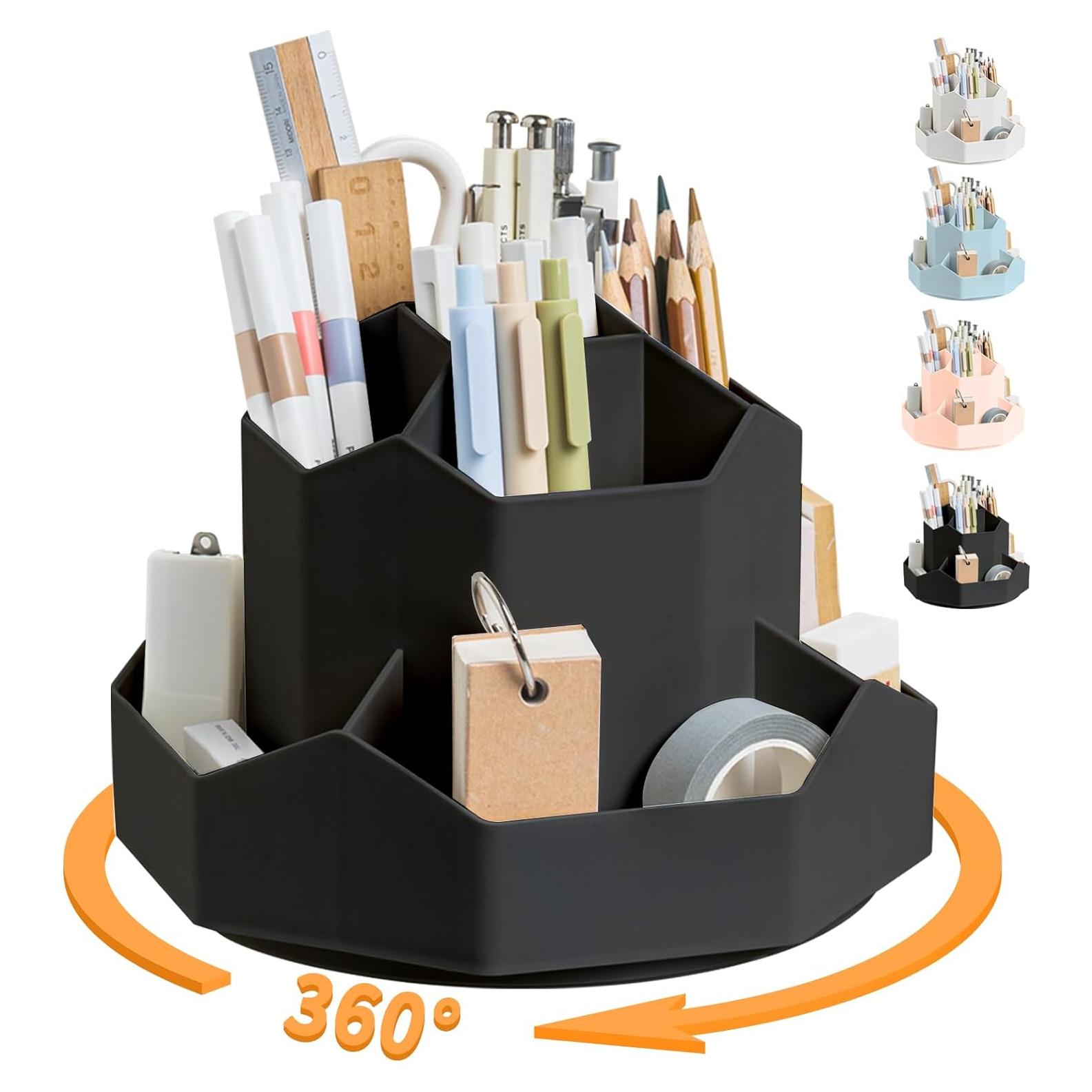 Organizador de Escritorio Rotatorio 360° Cayxenful Negro