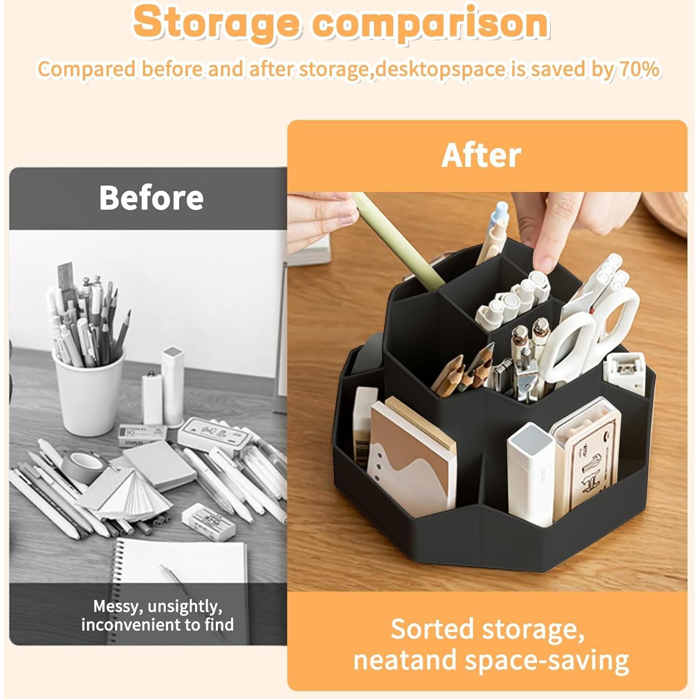 Organizador de Escritorio Rotatorio 360° Cayxenful Negro