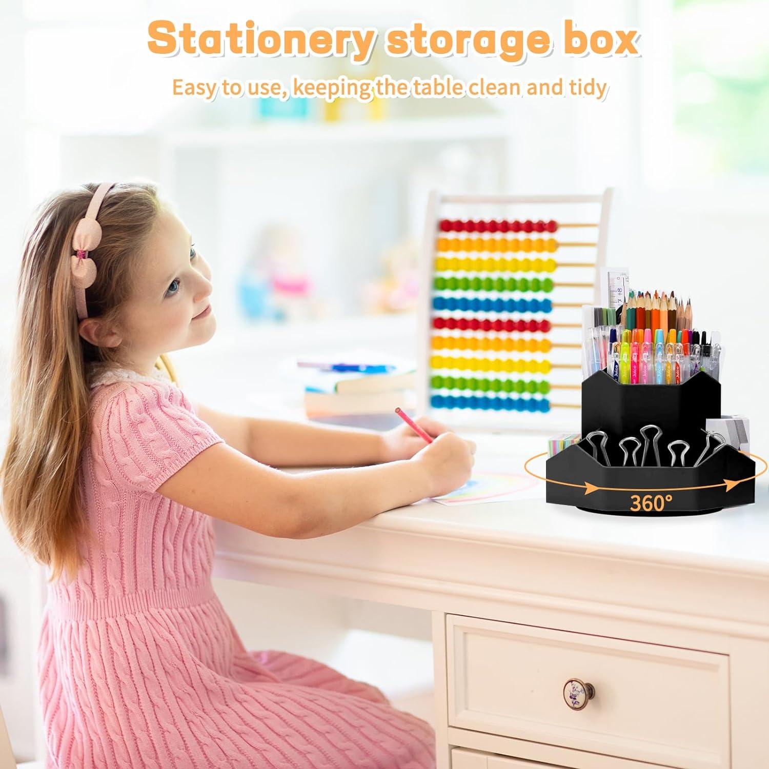 Organizador de Escritorio Rotatorio 360° Cayxenful Negro