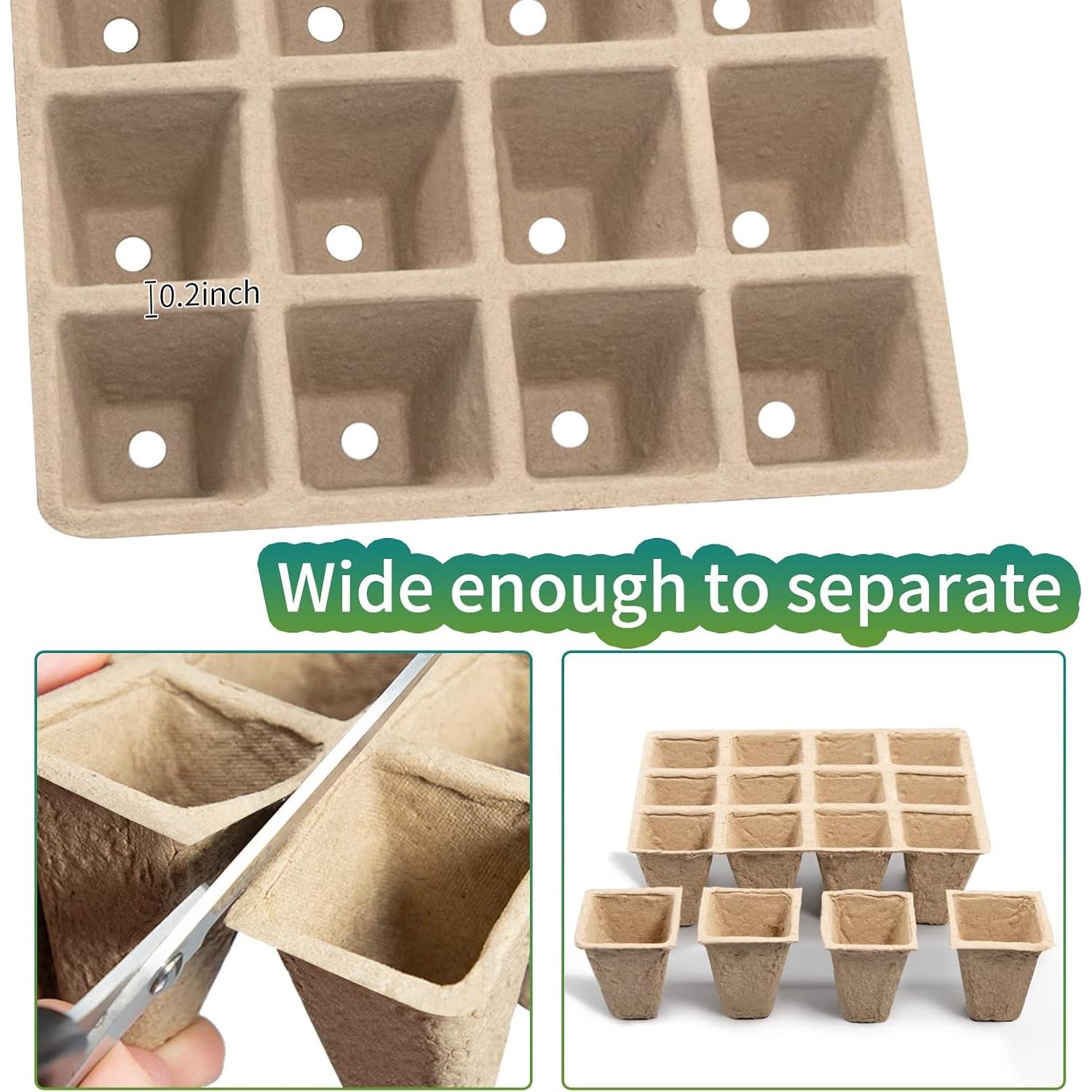 Bandejas de Inicio de Plántulas TCBWFY 320 Celdas Biodegradables