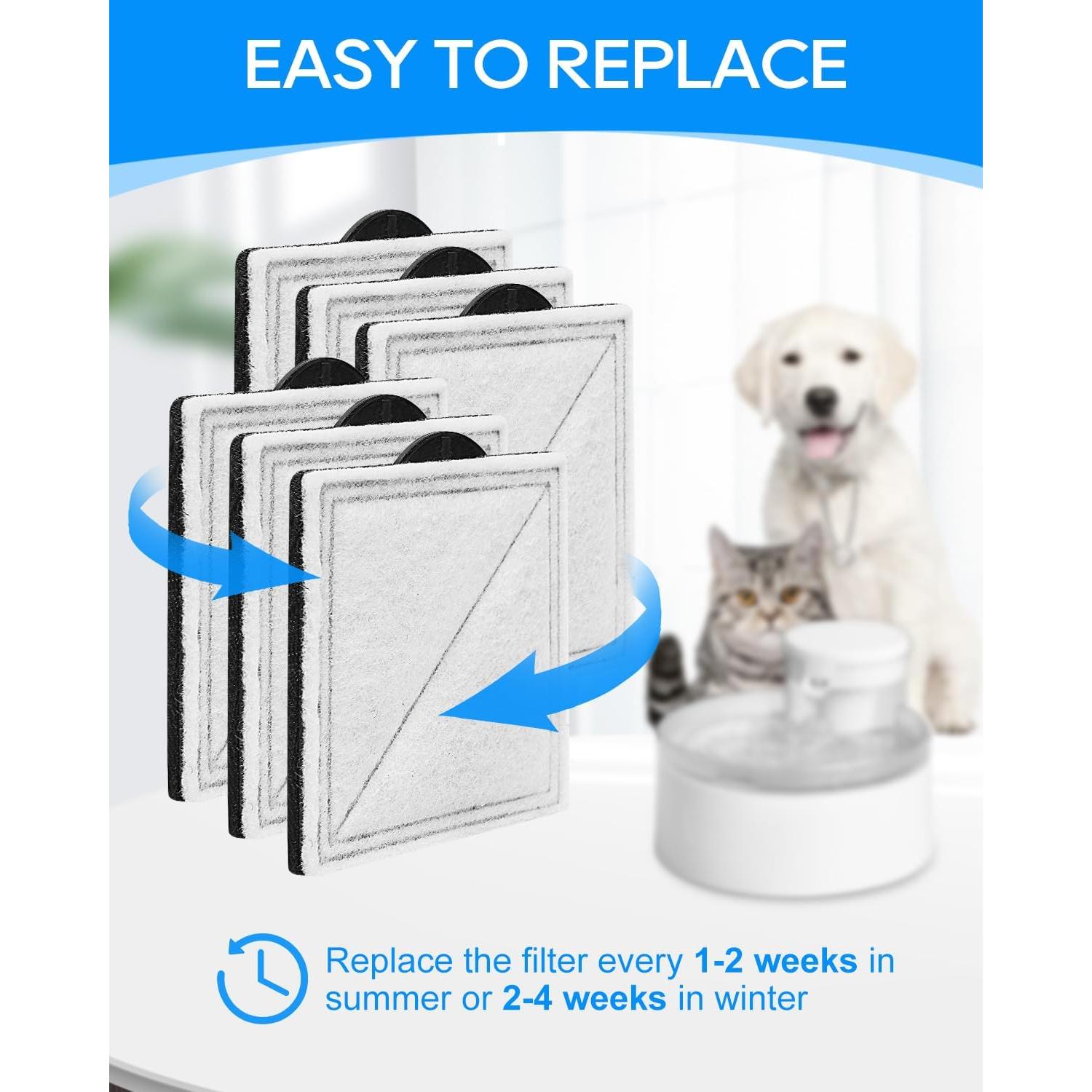 Filtros de Reemplazo para Fuente de Agua Gatos Cunina 6 Paquetes