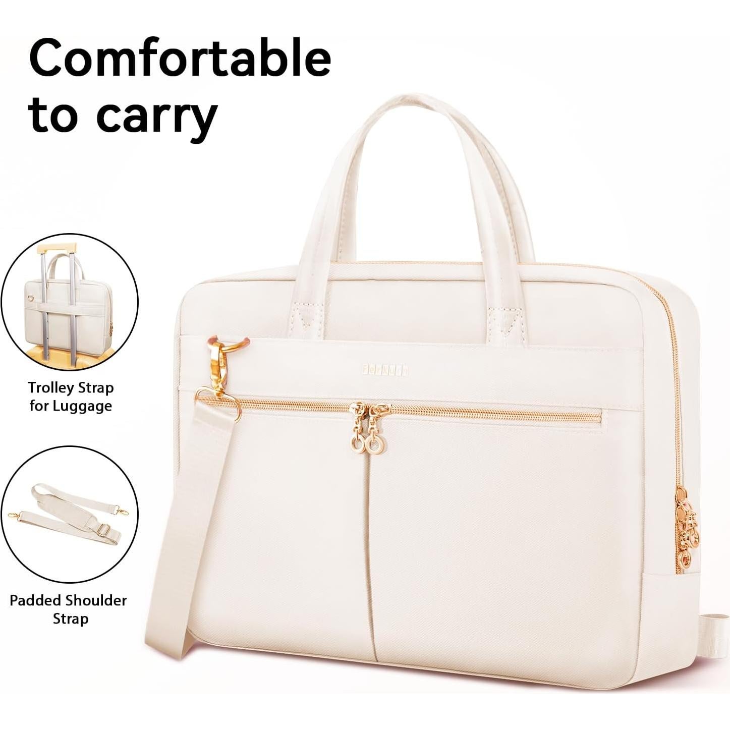 Bolsa para Laptop Ferkurn Beige 14" Unisex Acolchada Impermeable