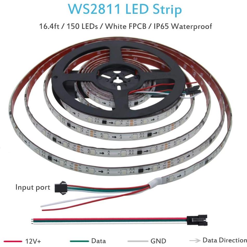 Tira LED Direccionable ALITOVE WS2811 5m 150 LEDs RGB IP65