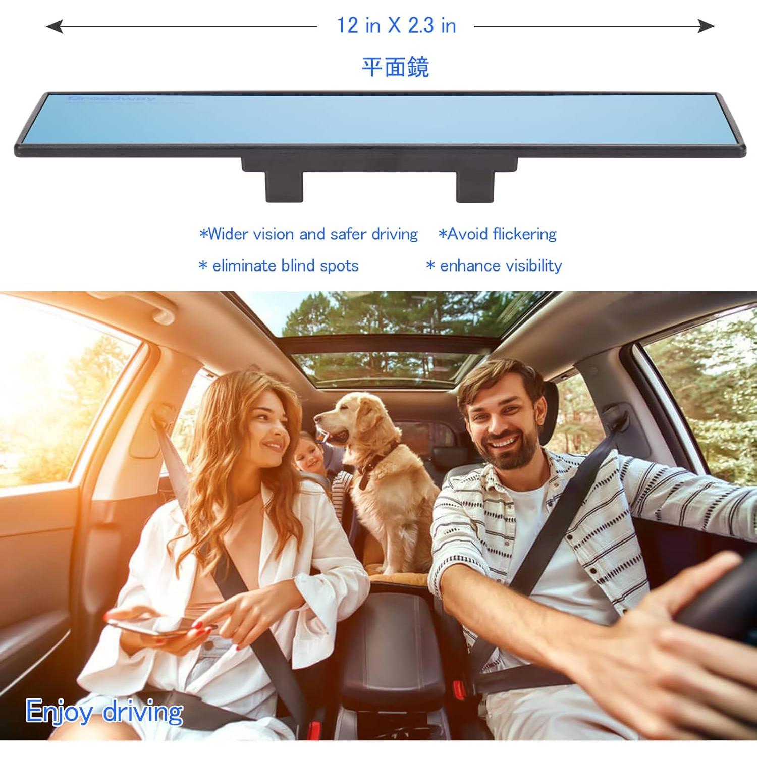 Espejo Retrovisor Antideslumbrante NINGFIST 30.48x7.62cm Universal