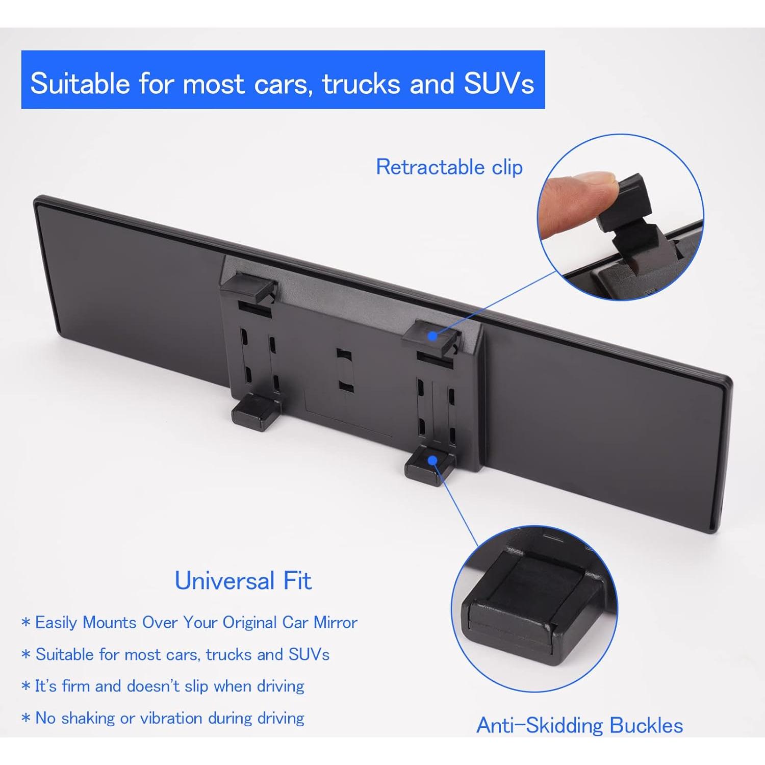 Espejo Retrovisor Antideslumbrante NINGFIST 30.48x7.62cm Universal